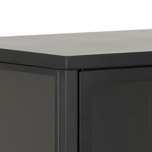 Witryna szklana do salonu Newcastle czarna industrialna na książki metalowa Actona 80 cm