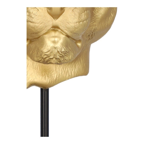 Figurka dekoracyjna lew Lion złota glamour Atmosphera na czarnej podstawie do salonu 35,5 cm