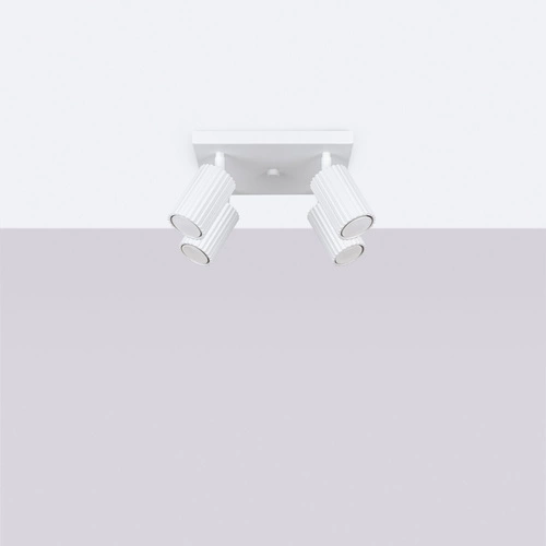 Plafon sufitowy KARBON 4 biały nowoczesny do salonu i sypialni z ruchomym kloszem