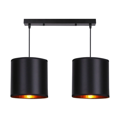 Lampa wisząca Candida czarny 2x40W E27  abażur czarny