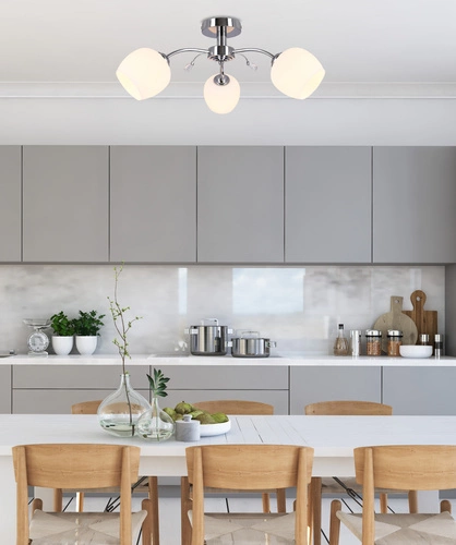 Lampa sufitowa Estar chromowa 3-punktowa do salonu i jadalni nowoczesna z kryształkami