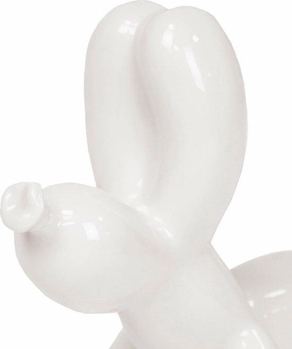 Figurka dekoracyjna Pies balon biały nowoczesna polyresin 14,5 cm do salonu HV decor