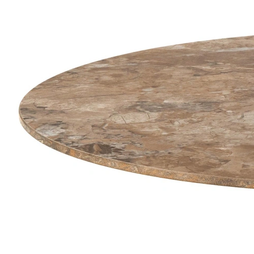 Stół okrągły Malta Actona 90 cm do jadalni ceramika brąz beż nowoczesny