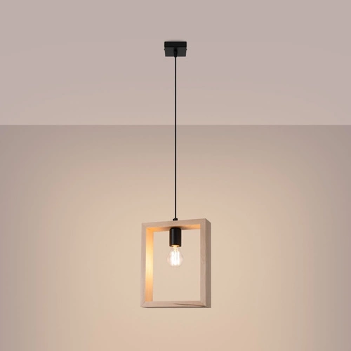 Lampa wisząca ARIES skandynawska drewniana regulowana do salonu i jadalni 24 cm