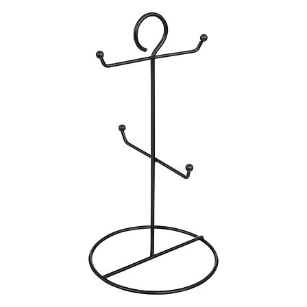 Zestaw 4 beżowych kubków ceramicznych Alix 200ml na stojaku do kawy 5five