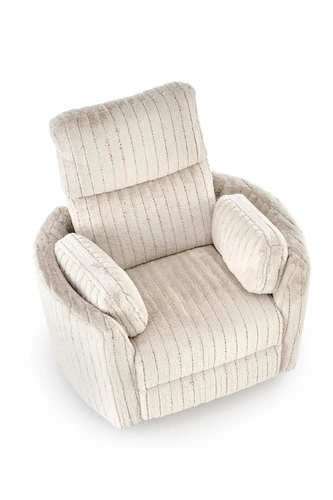 Fotel wypoczynkowy rozkładany Bun Intesi beżowy do salonu z funkcją kołyski