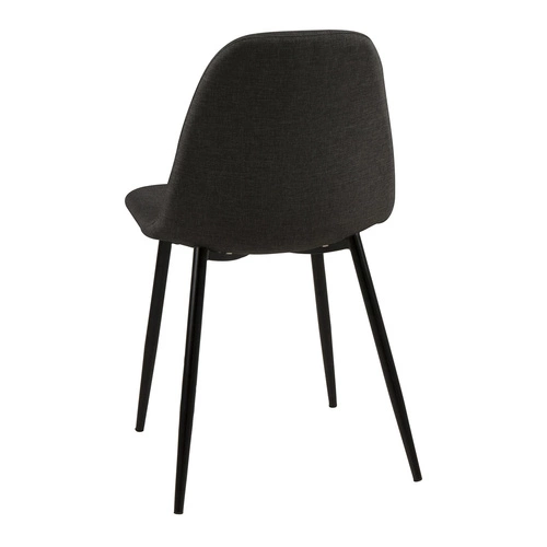 Krzesło tapicerowane Wilma Grey Actona do jadalni nowoczesne szare na czarnych nogach