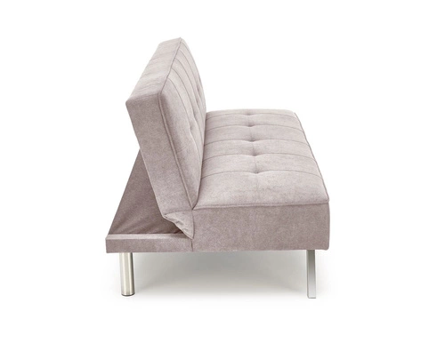 Sofa rozkładana Arhiza beżowa Intesi do salonu nowoczesna z funkcją spania na chromowanych nogach