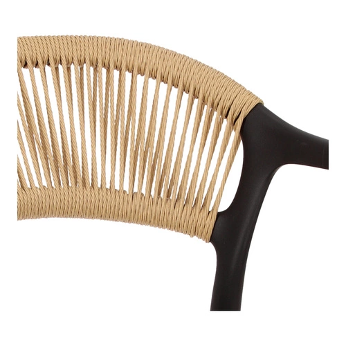 Krzesło do jadalni Osma Intesi czarne z polipropylenu, sztaplowane, łatwe czyszczenie, z podłokietnikami