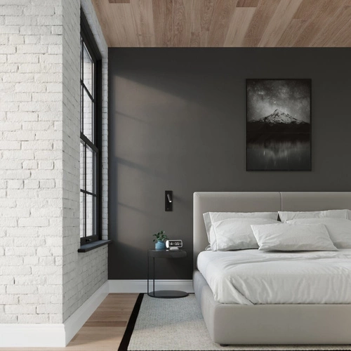 Kinkiet ścienny ENIF czarny nowoczesny metalowy regulowany do salonu i sypialni Sollux