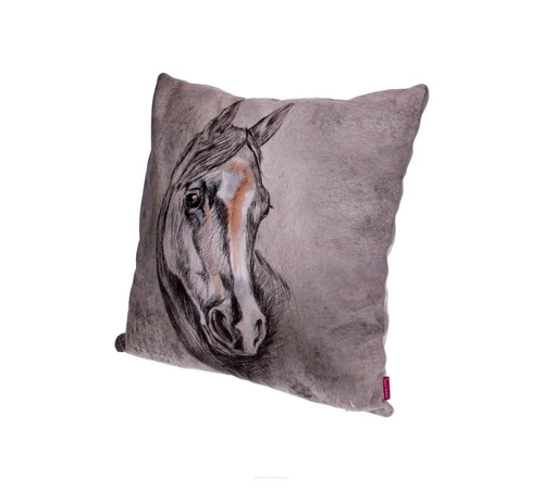 Poduszka dekoracyjna welurowa antyalergiczna LORD 40x40 do salonu i sypialni szara