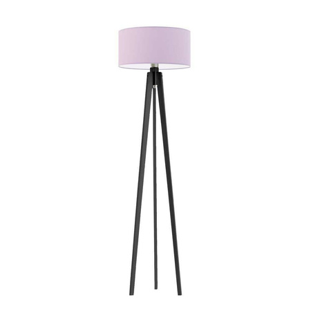 Lampa podłogowa MIAMI abażur jasny fioletowy stelaż hebanowy