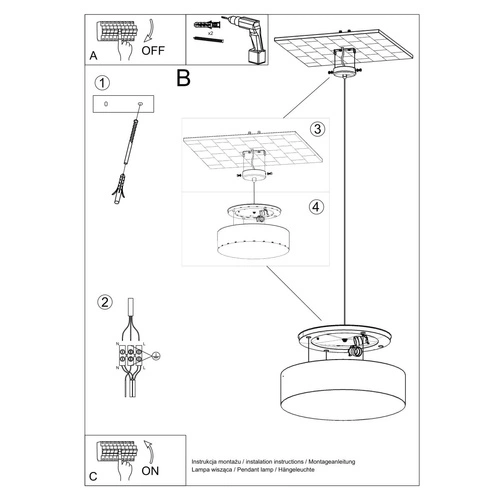Lampa wisząca Arena 45 szara nowoczesna do salonu i jadalni Sollux Lighting