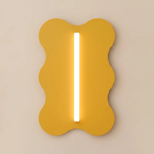 Kinkiet ścienny KLOVER żółty nowoczesny LED do salonu 66 cm