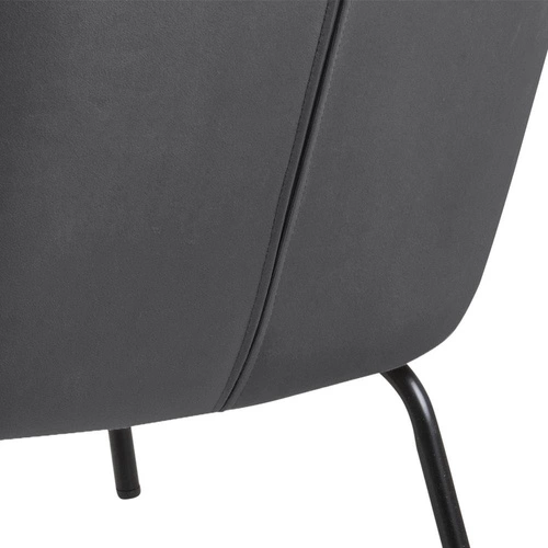 Fotel uszak Melissa VIC welurowy do salonu w stylu glamour z podłokietnikami szary Actona