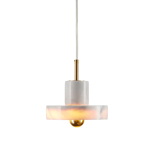 Lampa wisząca UNIVERSO marmurowo złota 18 cm do kuchni i nad stół nowoczesna