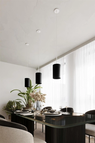 Lampa sufitowa Otto czarna nowoczesna z abażurem do salonu i jadalni 15 cm