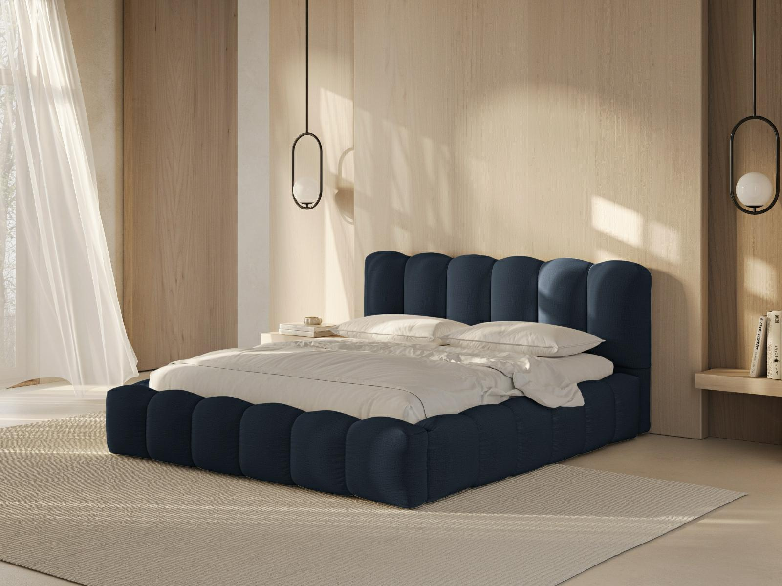 Łóżko Lupine Royal Blue Structured Fabric 200x200