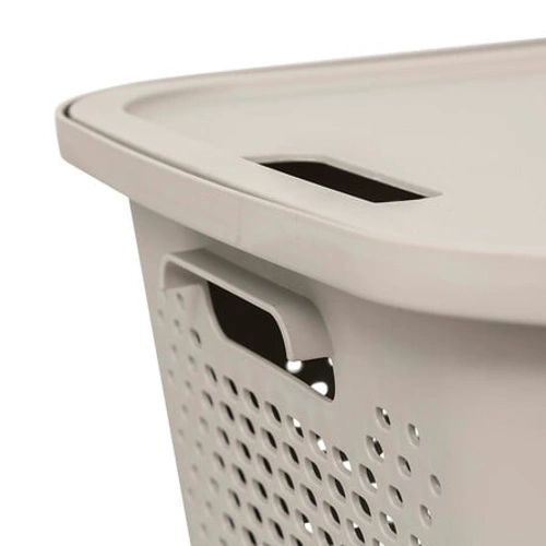 Kosz do przechowywania z pokrywką Aera 19,6 l beżowy do łazienki i kuchni 5five