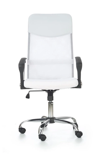 Fotel biurowy ergonomiczny obrotowy Spiner Intesi biały skórzany z regulacją i funkcją TILT