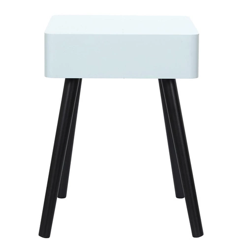 Szafka nocna Intesi Padano błękitna z szufladą, 35 cm szerokości – skandynawski minimalizm do sypialni