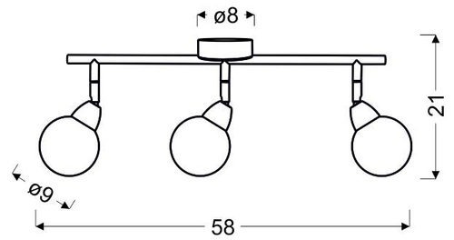 Lampa sufitowa Bolo listwa 3x6W LED smd główka okrągła 1e z przegubem klosz wymienny kd system