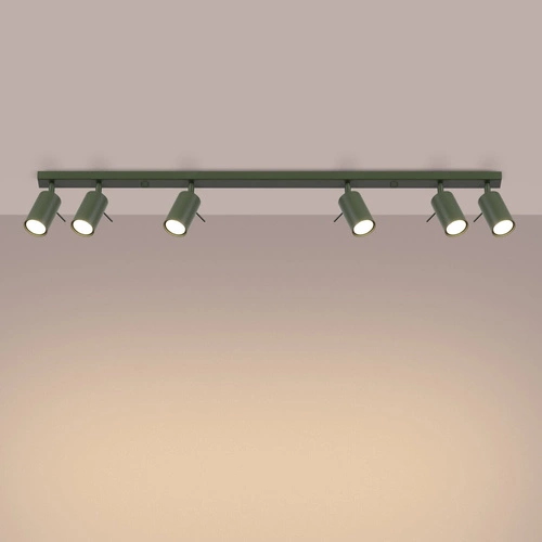 Plafon sufitowy RING 6L zielony oliwkowy nowoczesny do salonu i sypialni Sollux