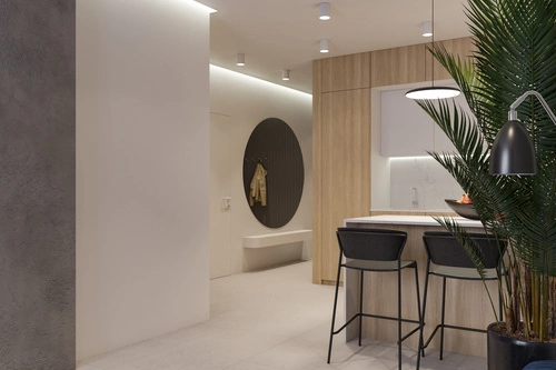 Hoker z oparciem Lisa 75 cm czarny nowoczesny do kuchni i wyspy sztaplowany SCAB Design