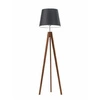 Lampa podłogowa trójnóg Aruba czarna z abażurem drewniana do salonu Lysne 149 cm