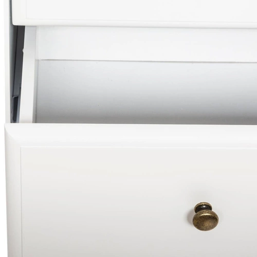 Komoda biała z szufladami Solen 80 cm nowoczesna na nóżkach do sypialni Atmosphera