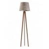 Lampa podłogowa Curacao szara melanż nowoczesna drewniana z abażurem do salonu Lysne 158 cm