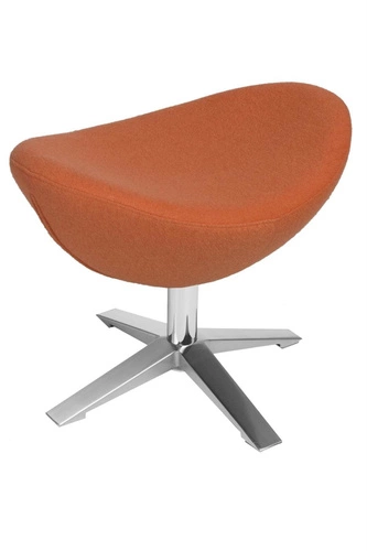 Podnóżek tapicerowany Jajo Soft inspirowany Egg obrotowy pomarańczowy do salonu D2.DESIGN