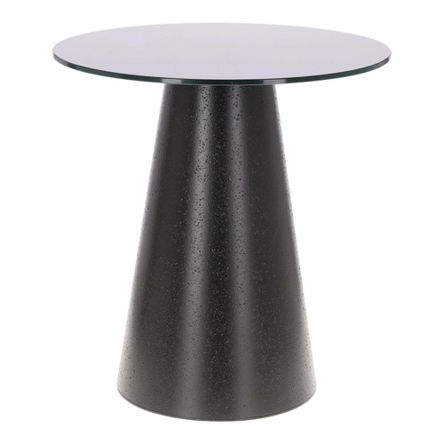 Stolik kawowy Soleilo szklany okrągły     60cm czarny OUTLET
