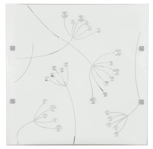 Plafon kwadratowy szklany Arty 40x40 kryształki biały do sypialni nowoczesny glamour