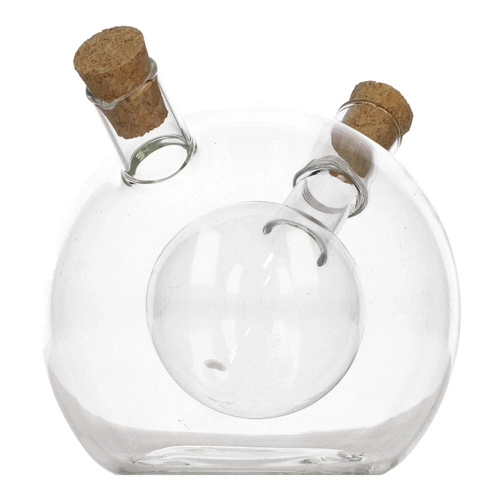 Butelka szklana 2w1 na oliwę i ocet 480 ml okrągła nowoczesna 5five simply smart