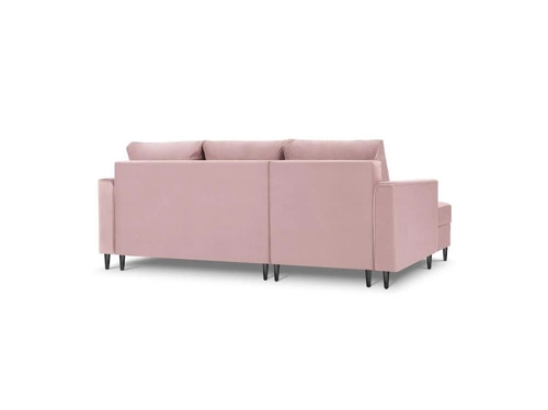 Narożnik z funkcją spania Leona Lavender Velvet Lewostronna kolor nóg czarny