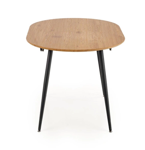 Stół rozkładany do jadalni Lora nowoczesny dąb złoty czarne nogi 120-160 cm Intesi