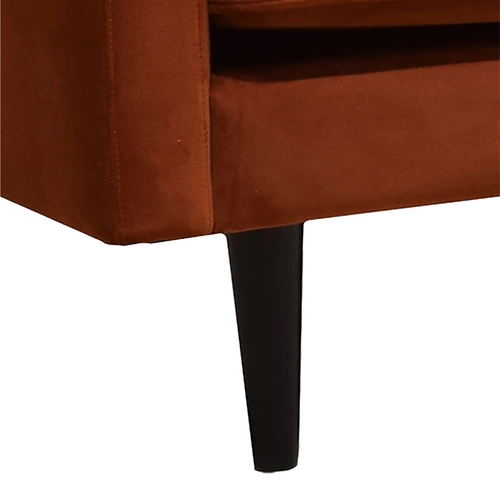 Sofa trzyosobowa Candice aksamitna brązowa nowoczesna z podłokietnikami do salonu Atmosphera