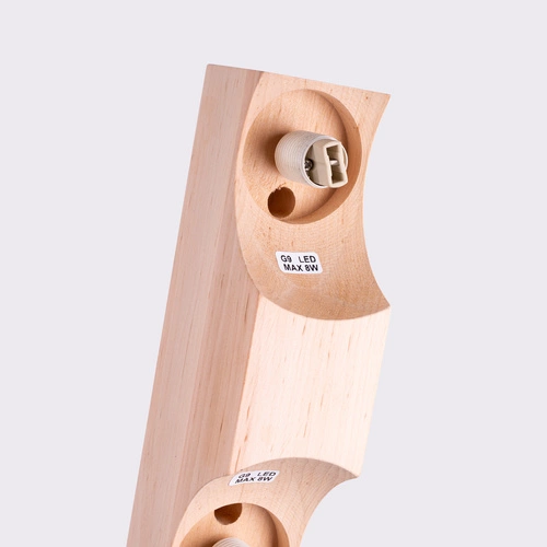 Plafon sufitowy BULBO 2 nowoczesny okrągły drewno szkło do salonu i sypialni SOLLUX