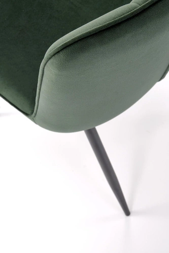 Krzesło tapicerowane welur Myanna Intesi zielone nowoczesne do jadalni i salonu z oparciem