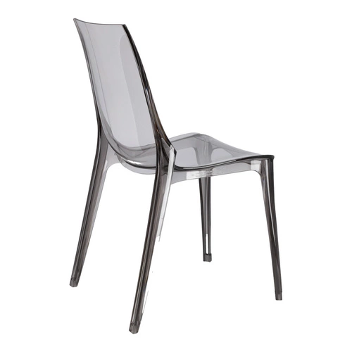 Krzesło Vanity transparentne dymione do jadalni nowoczesne sztaplowane z tworzywa SCAB Design