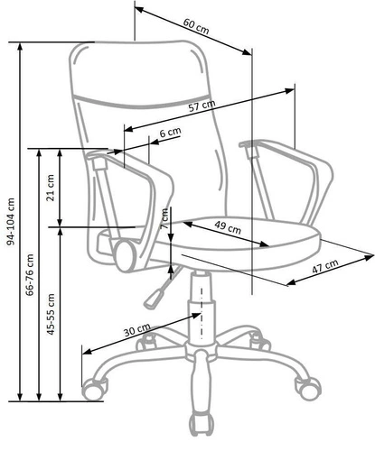 Fotel biurowy ergonomiczny Picot Intesi czarny szary obrotowy z podłokietnikami do biura