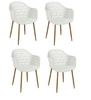 Zestaw 4 krzeseł Becker białe/naturalne