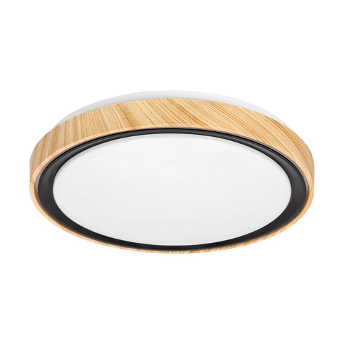Lampa sufitowa Aflo plafon z efektem drewna+czarny 24W LED 3000/4000/6000K 38cm