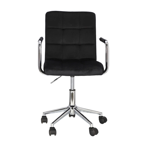 Fotel biurowy ergonomiczny Cosmo Arm czarny velvet nowoczesny z podłokietnikami obrotowy