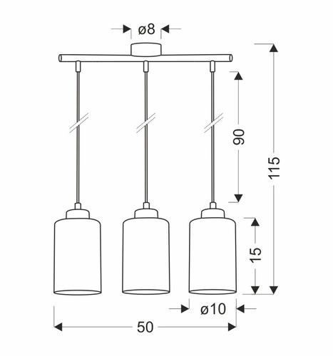 Lampa wisząca Aspra nowoczesna czarna szklana 3-punktowa do salonu i sypialni