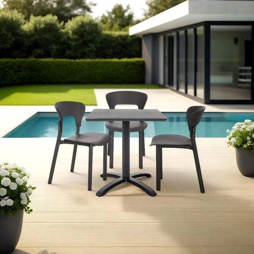 Zestaw 4 krzeseł Kabru czarne