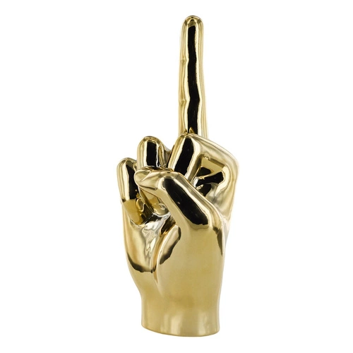 Dekoracja, figurka Dłoń 1 palec złota