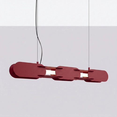 Lampa wisząca LED CHAIN burgund do salonu nad stół nowoczesna