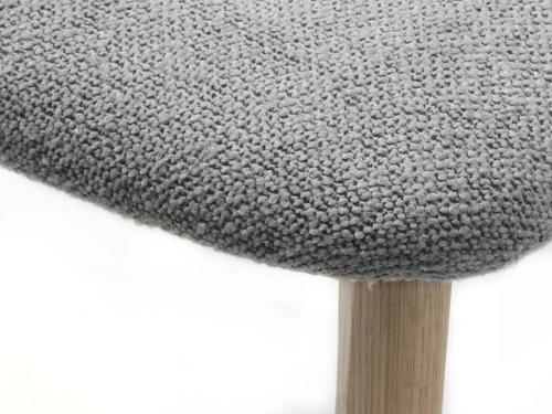 Krzesło drewniane Milos szare boucle do jadalni nowoczesne skandynawskie dąb